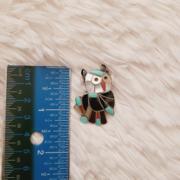 Vintage Zuni Owl Brooch Pin Combo - Picture 10 of 12